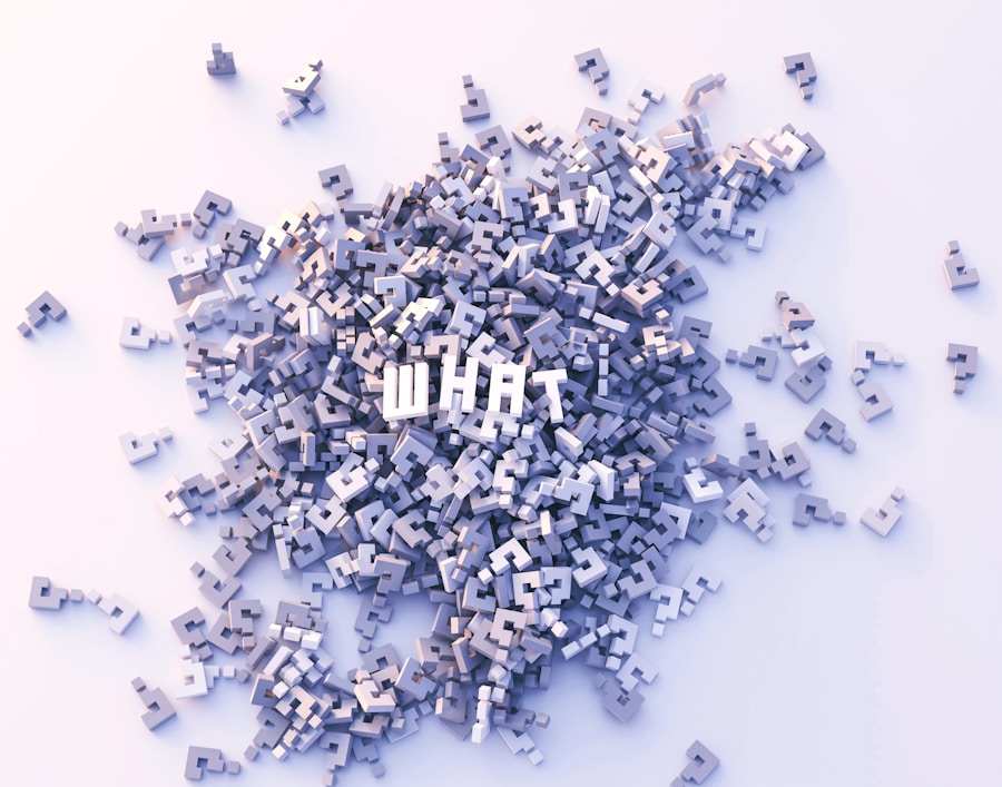 A cluster of three-dimensional question marks with the word "what" centered among them.