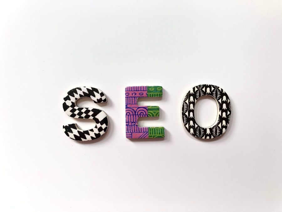 Colorful letters spelling "seo" against a white background depicting web development and seo